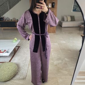 Ensemble pantalon et jabador prune