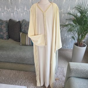 Ensemble bad3iya et kimono jaune beurre